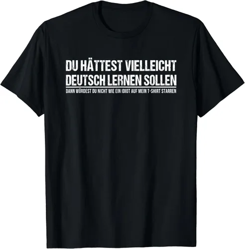 Vista 2 de Divertida camisa alemana con frase en inglés Deutschland, Negro, S