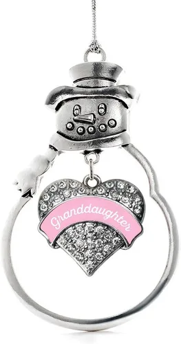 Vista 246 de Inspired Silver - Big Sis - Adorno de Navidad plateado - Adorno de árbol de Navidad con dije de corazón con circonita cúbica - Decoración colgante