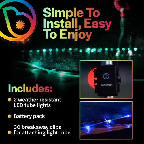 Vista 6 de Brightz BounceBrightz LED Trampoline Lights, Color Changing - Motion Sensing - Changes Colors When You Jump - Fits 8FT 10FT 12FT 14FT 15FT