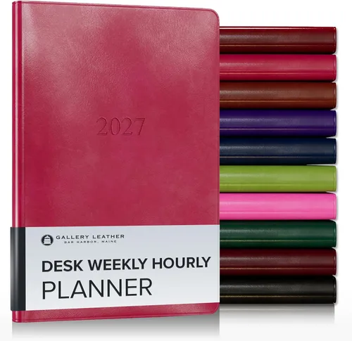Vista 78 de Gallery Leather Planificador Semanal y Mensual Grande 2025-2026, Calendario Planificador y Cuaderno Elegantemente Encuadernado con Elegantes Bordes