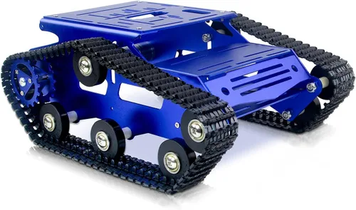 Vista 13 de Kit de chasis de coche robot inteligente, chasis de tanque grande de metal completo con motores de 2WD para Arduino Raspberry Pi Jetson Python DIY