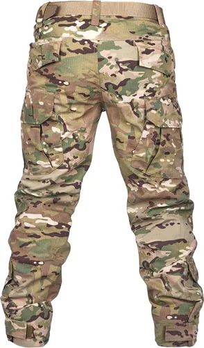 Vista 5 de AKARMY Pantalones de senderismo para hombre, pantalones cargo de camuflaje, pantalones de trabajo ligeros, pantalones casuales de viaje al aire