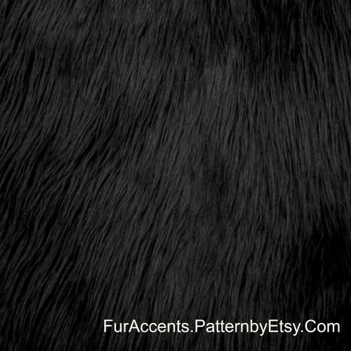 Vista 3 de Manta de felpa de piel sintética, manta de piel moderna, manta pequeña para bebé, pelo largo, color negro, peludo - Fur Accents (2 x 3 pies, negro)
