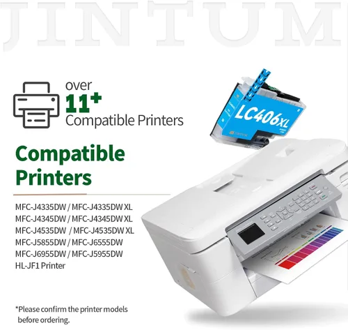 Vista 3 de LC406XL - Cartuchos de tinta compatibles con cartuchos de tinta Brother LC406XL LC406 LC 406 XL compatibles con impresora Brother MFC-J4335DW