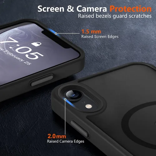 Vista 5 de MOCCA - Funda magnética resistente para iPhone XR de 6.1 pulgadas, compatible con MagSafe, funda con protección contra caídas de grado militar