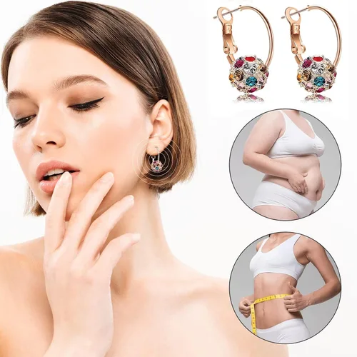 Vista 3 de Aretes linfáticos para mujer en Prime Yoopulse, aretes linfáticos para terapia de linfvidad, aretes de germanio para drenaje linfático, joyería