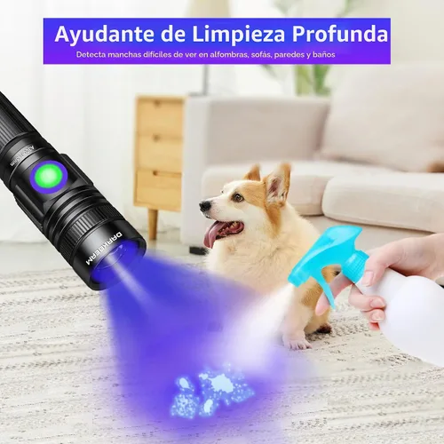 Vista 2 de DARKBEAM 365nm linterna ultravioleta luz negra luz ultravioleta madera UV 365nm (azulado)