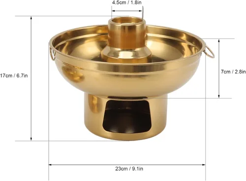 Vista 3 de Olla de acero inoxidable portátil de carbón de leña pequeña olla de hielo seco pequeña para una persona té de leche para suministros para el hogar