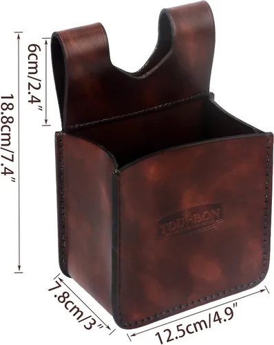 Vista 4 de TOURBON Bolsa de cuero para munición de tiro en la cintura, bolsa de concha de escopeta con 2 balas Loop