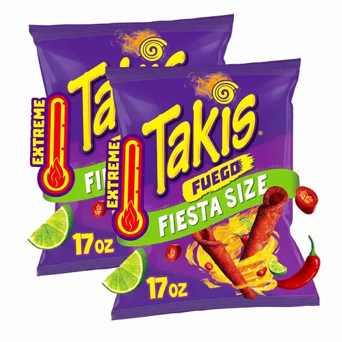 Vista 15 de Takis Chips de tortilla enrollados intensos de nacho, bolsa de 17 onzas