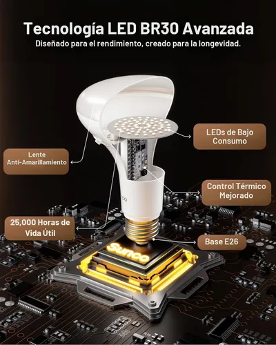 Vista 6 de Sunco - Paquete de 12 bombillas LED BR30, E26, 11W = 65W, 3CCT, regulable