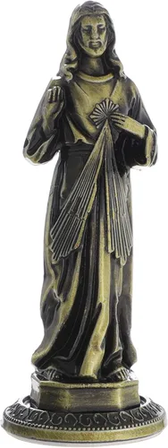 Vista 16 de KOMI Estatua de San Benito Sosteniendo Cruz y Regla Decoraciones para Tablero del Automóvil Bendice Regalo de Seguridad de Conducción