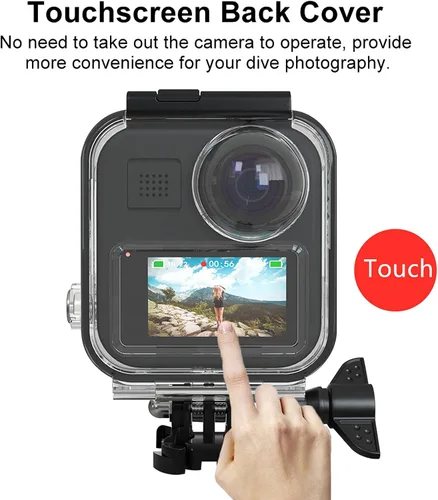 Vista 3 de Carcasa impermeable para pantalla táctil para GoPro MAX 360, protección de buceo, cubierta de buceo subacuática para Go Pro Max accesorios de cámara