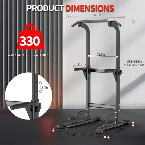 Vista 5 de Z ZHICHI Pull-Up Dip Station Pull-Up Chin-Up Weight Capacity 350LBS
