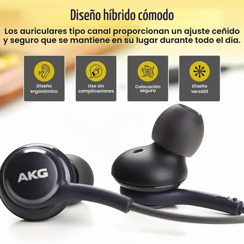 Vista 2 de Auriculares estéreo Samsung de 3.5mm compatibles con Samsung Galaxy S10 S10e S9 S8 Plus A31 A71 Auriculares con cable - con micrófono y botones