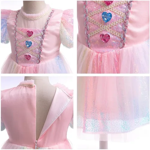 Vista 9 de REXREII Disfraz de princesa durmiente para niñas, disfraz de Halloween, cosplay, Navidad, fiesta de cumpleaños (accesorios)