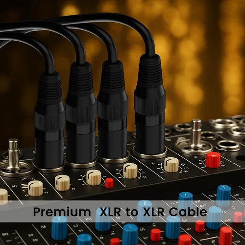 Vista 5 de XLR - Cable de micrófono de 2 pies, paquete de 4 unidades, cable de audio de micrófono equilibrado de 3 pines XLR macho a hembra, cable de conexión