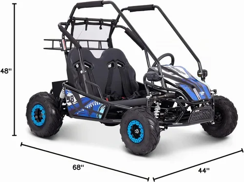 Vista 6 de MotoTec Mud XL 60v 2000w Electric Go Kart Full Suspension Blue Azul