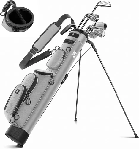 Vista 10 de Dragon Tiger Origin Lightweight Sunday Golf Bag, Small Golf Bag with Stand Negro