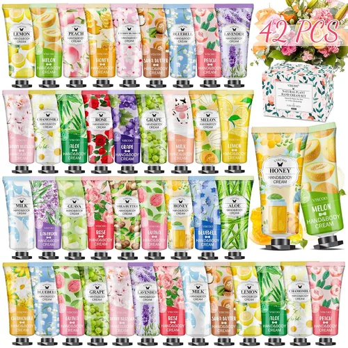 Vista 9 de VISCOO Paquete de 7 regalos de crema de manos para mujeres, regalo de agradecimiento para profesores, regalos de graduación, mini loción hidratante