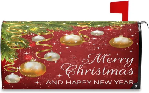 Vista 13 de Funda Magnética para Buzón Feliz Navidad Camión Árbol Tamaño Grande Muñeco de Nieve de Invierno Cuadros Buffalo Fundas para Buzón Tamaño Estándar