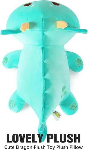 Vista 5 de Onsoyours Peluche de dragón gordito, adorable almohada de felpa suave para abrazar, lindo juguete de peluche Kawaii para niños