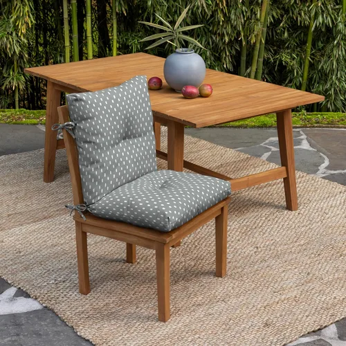 Vista 2 de Arden - Cojín copetudo para silla de comedor para exteriores, 21 x 40 Punto gris piedra