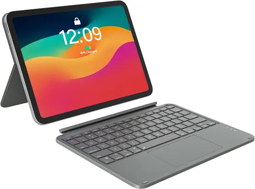 Vista 10 de Funda de teclado para iPad de décima generación: teclado mágico estilo Bluetooth recargable con trackpad incorporado, teclas retroiluminadas, diseño