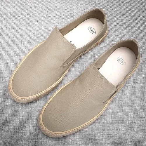 Vista 7 de Men's Breathable Solid Color Korean Version Trendy Casual Comfortable Lightweight Linen Sneaker Rack for Men Bedroom Athletic