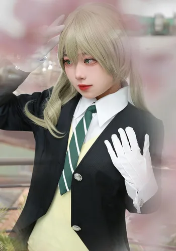 Vista 5 de DAZCOS Anime Flaxen Peluca Cosplay Marrón Claro (Lino)