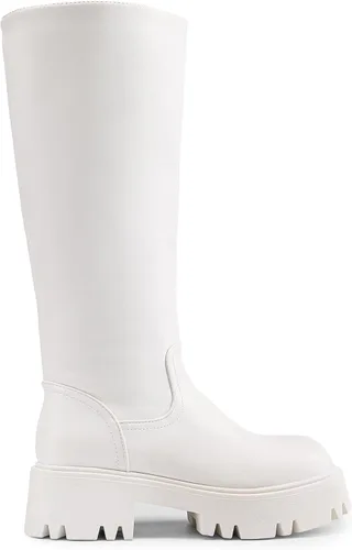 Vista 2 de DREAM PAIRS Botas altas hasta la rodilla, cómodas botas de plataforma gruesa con punta redonda y cremallera lateral para mujer