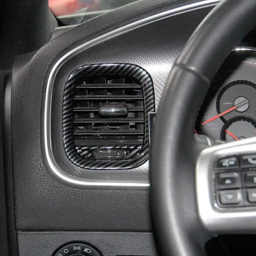 Vista 2 de crosselec Kit de ajuste de salida de CA de cubierta de ventilación de aire de fibra de carbono para Dodge Charger 2011-2014