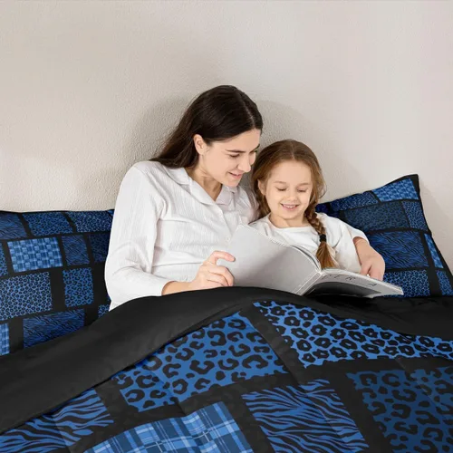 Vista 4 de Juego de ropa de cama individual de piel de cebra, guepardo y leopardo, para niños y adultos, juego de edredón de piel de animales salvajes