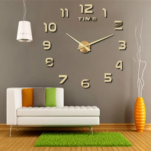 Vista 7 de THIDARGO Reloj de pared 3D DIY con números arábigos, sin marco, superficie de espejo, calcomanía de pared, decoración del hogar para sala de estar
