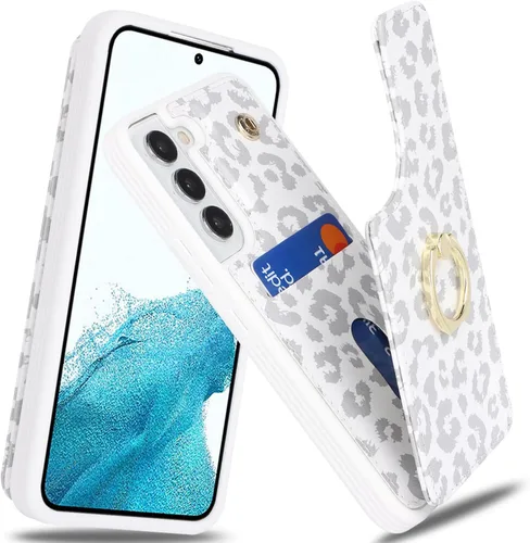 Vista 43 de Lipvina Funda para Samsung Galaxy A03s con tarjetero, Galaxy A03s Funda tipo cartera para mujer, tarjetero de crédito, soporte de anillo, fundas