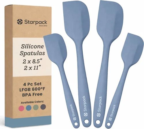 Vista 19 de Starpack - Juego de espátulas de silicona «Scrape & Stir» (2 piezas) – Juego de espátulas resistentes al calor a 600 °F – Espátulas de cocina