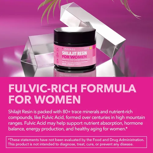 Vista 5 de Himalayan Shilajit para mujeres con ácido fúlvico, ácido húmico y más de 80 oligominerales – 500 mg de resina Shilajit de grado dorado de 16.000