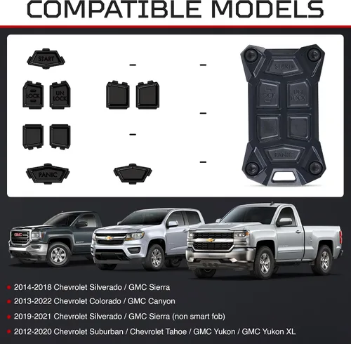 Vista 3 de AJT DESIGN Funda de Repuesto para Llavero Compatible con 2014-2018 Chevrolet Silverado, GMC Sierra 2013+ Chevy Colorado, GMC Canyon 2012+ Verde