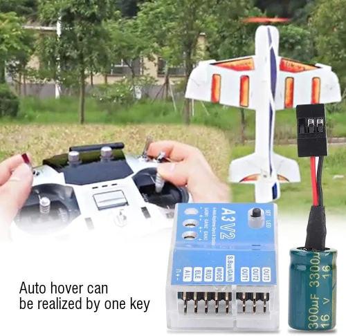 Vista 8 de Controlador de vuelo Estabilizador F50A 3-Axle Gyro A3 V2 Controlador de vuelo Sistema estabilizador para RC Avión de ala fija