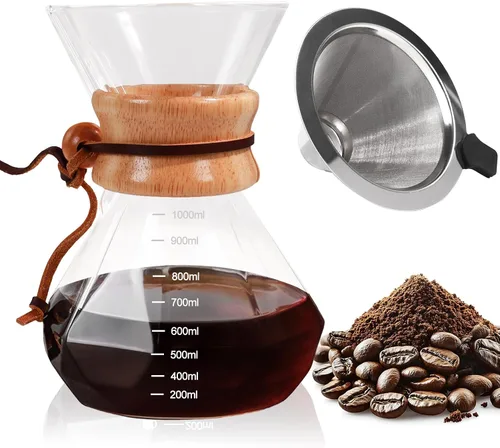 Vista 14 de Verter sobre cafetera 13.5 fl oz vidrio borosilicato goteo