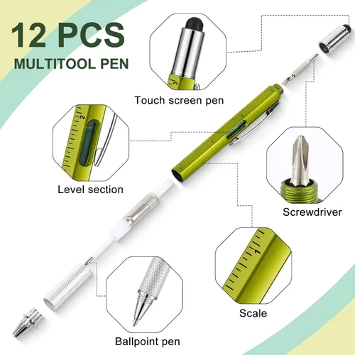 Vista 3 de Cuaderno impermeable de 24 piezas con juego de bolígrafos multiherramienta que incluye 3 x 5 bloc de notas de bolsillo en espiral superior y Verde