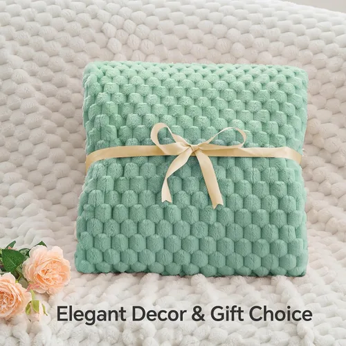 Vista 70 de BEDELITE Manta de forro polar para sofá y cama, manta decorativa de jacquard 3D de almendra, súper suave y acogedora, manta mullida cálida adecuada
