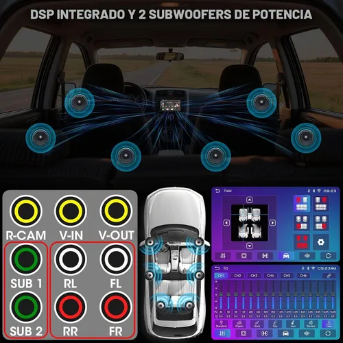 Vista 3 de Estéreo de pantalla táctil doble DIN de 7 ": radio de coche inalámbrica CarPlay Android Auto