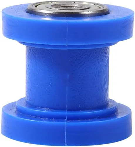 Vista 2 de Polea, 0.394 in Cadena de rodillo deslizante Tensor Rueda Pit Dirt Mini Bike Moto ATV (azul)