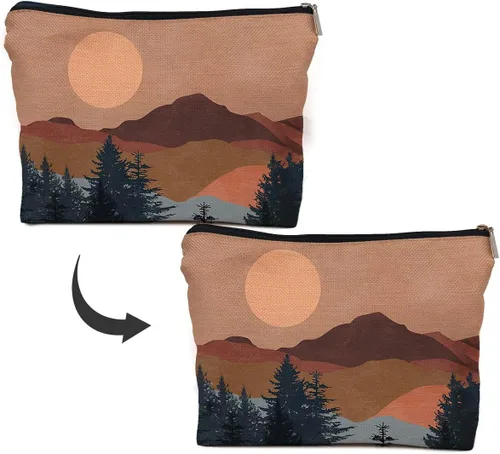 Vista 5 de IWXYI Bolsa de maquillaje boho YL, Boho Mountain, Bohemio