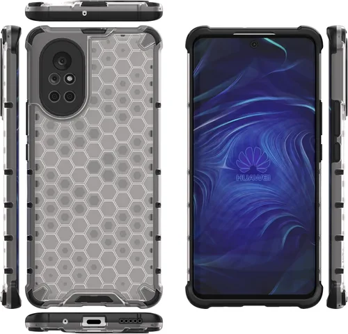 Vista 211 de Pzwoxukhov Funda compatible con Huawei Nova 3i, compatible con Huawei P Smart+ 2018 Honeycomb Anti-Drop Shock-Absorbing Case Negro