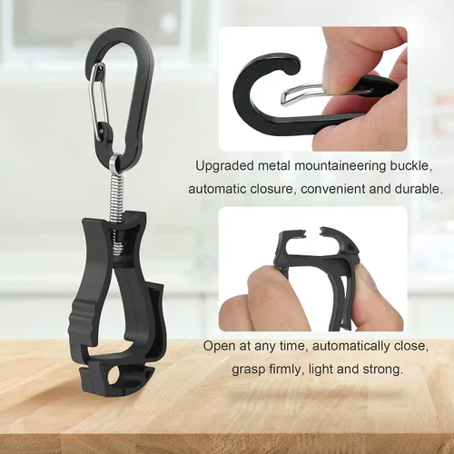 Vista 4 de NANHONG 6 Piezas de Clips para Guantes de Trabajo, Soporte para Guantes, Clip para Construcción, Trabajador para Gafas, Cascos y Guantes