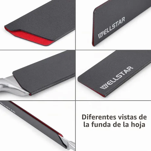 Vista 7 de WELLSTAR - Juego de protectores de filo de cuchillo, 11 piezas de fundas universales para cuchillas, fundas protectoras de cuchillas de ABS libres
