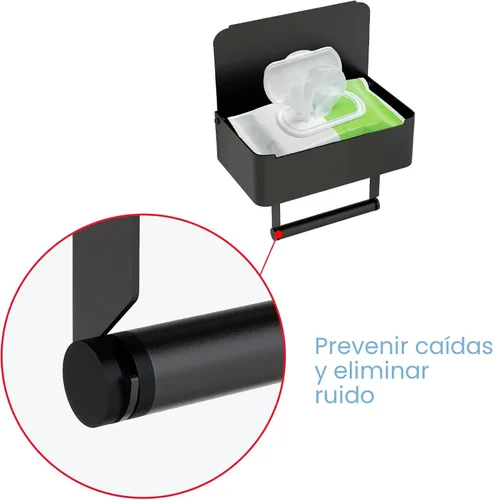 Vista 6 de JUYSON Soporte de papel higiénico con estante, dispensador de toallitas desechables para almacenamiento de toallitas de baño, mantiene tus toallitas