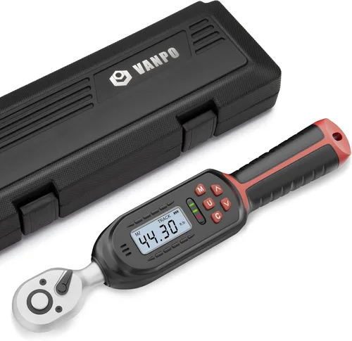 Vista 12 de VANPO Llave dinamométrica digital de 1/2 pulgada 5-99.5 ft-lb/6.8-135Nm, llave dinamométrica electrónica con valor preestablecido, timbre
